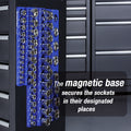 Magnetic Socket Organizer 3PC Socket Holder 1/4" 3/8" 1/2" Dr Metric