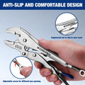 WORKPRO 7" Curved Jaw Locking Pliers CR-MO Steel Construction w/Screw Extractor