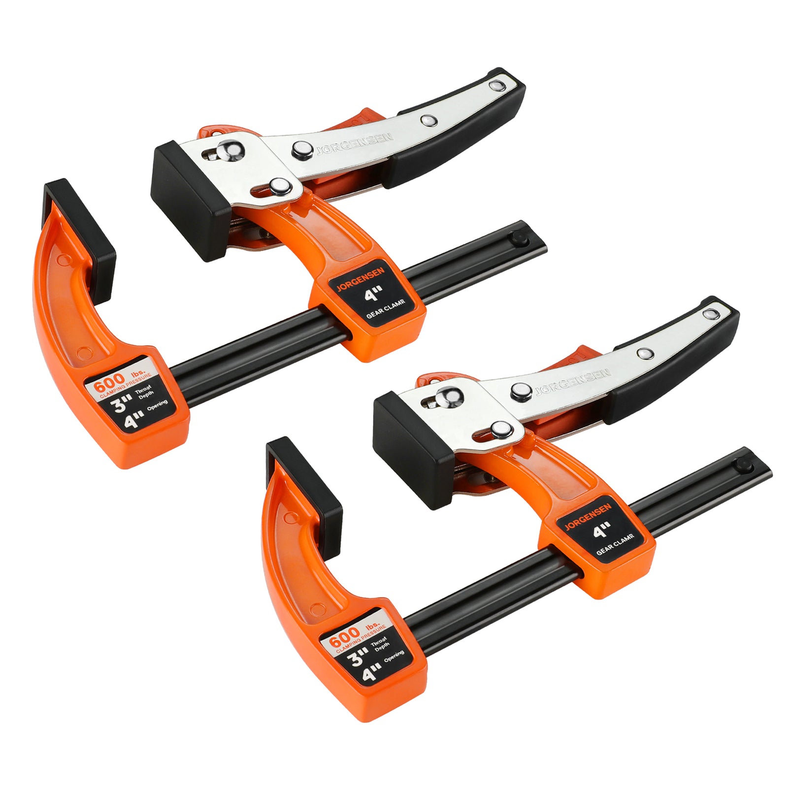 2 Pack 4-inch Bar Clamp Set Quick Release Gear Clamp with 600 lbs