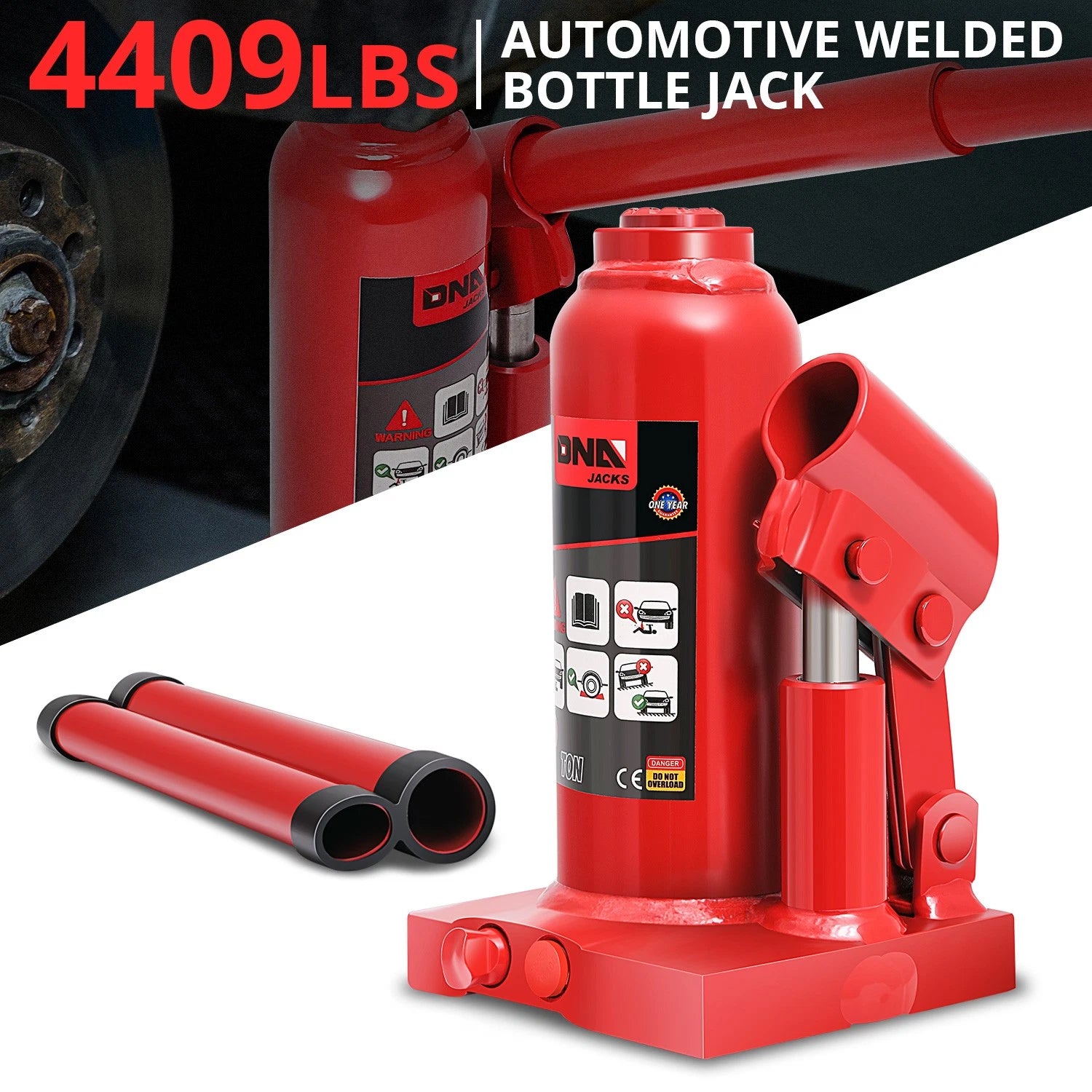 Red 11.8" 2 Tons Manual Automotive Hydraulic Welded | Built Supply Co