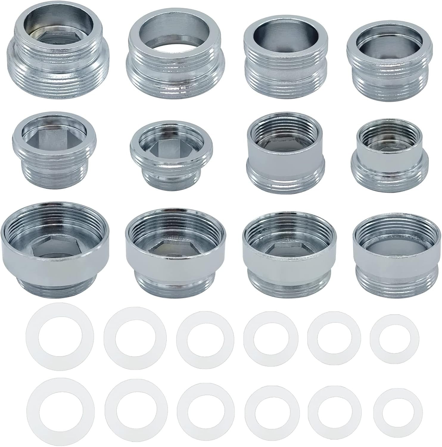 12 Pieces Faucet Adapter Kit Kitchen Aerator Male to Female Male