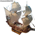 Unassembled 1:100 Galeon Golden Hind Sail Battleship Paper Model