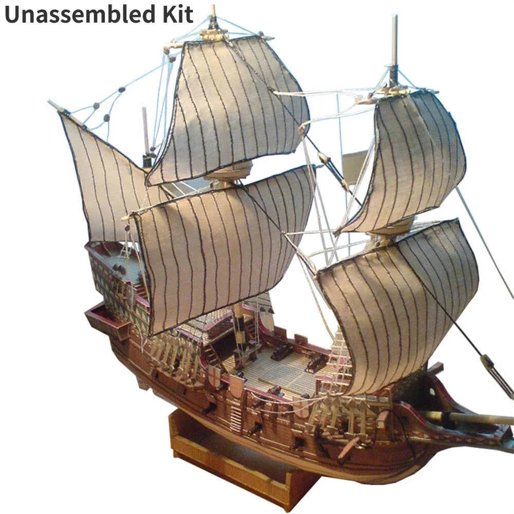 Unassembled 1:100 Galeon Golden Hind Sail Battleship Paper Model