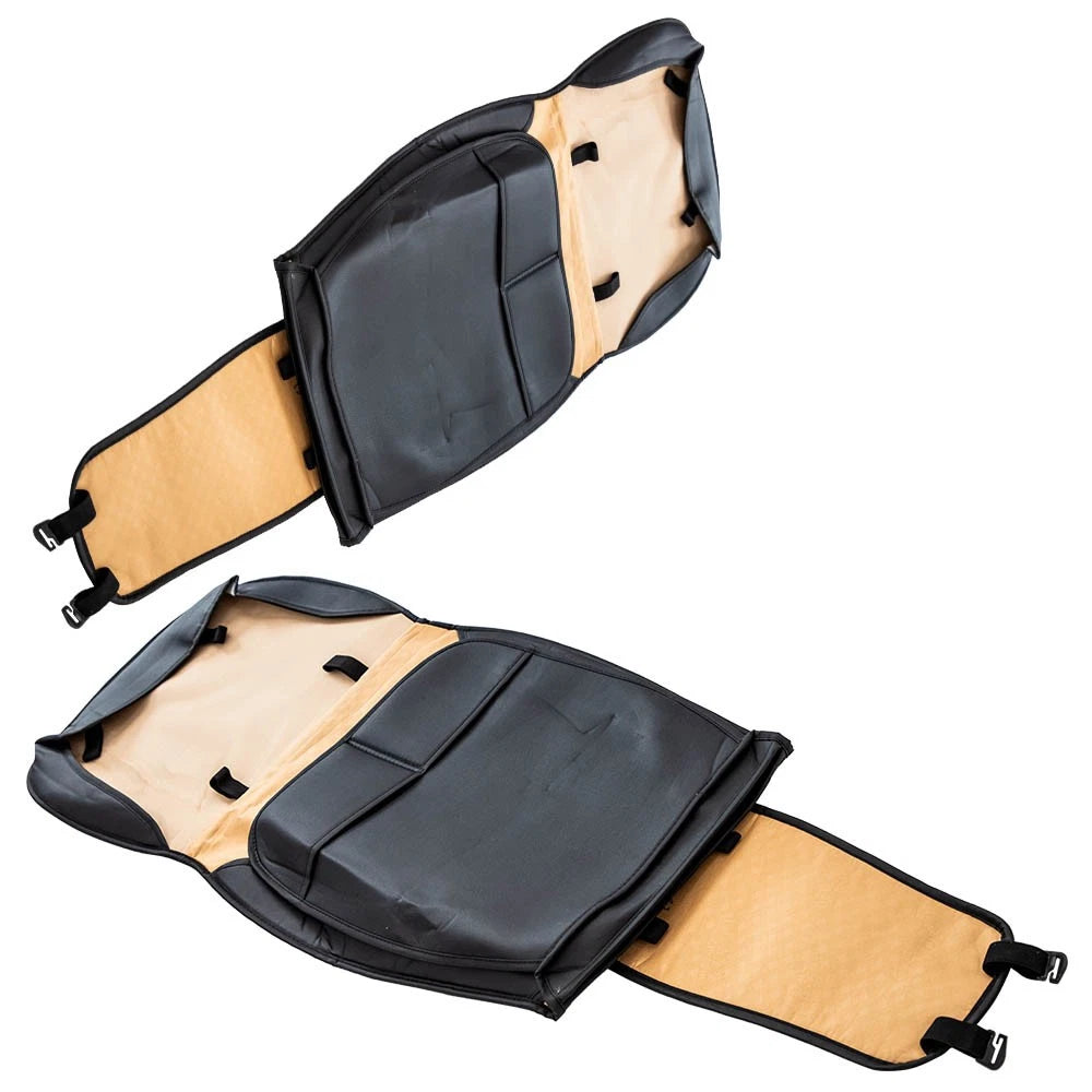 2Pcs Front 5-Seat Car Leather Seat Cover W/ Storage Pouch For Toyota Hilux