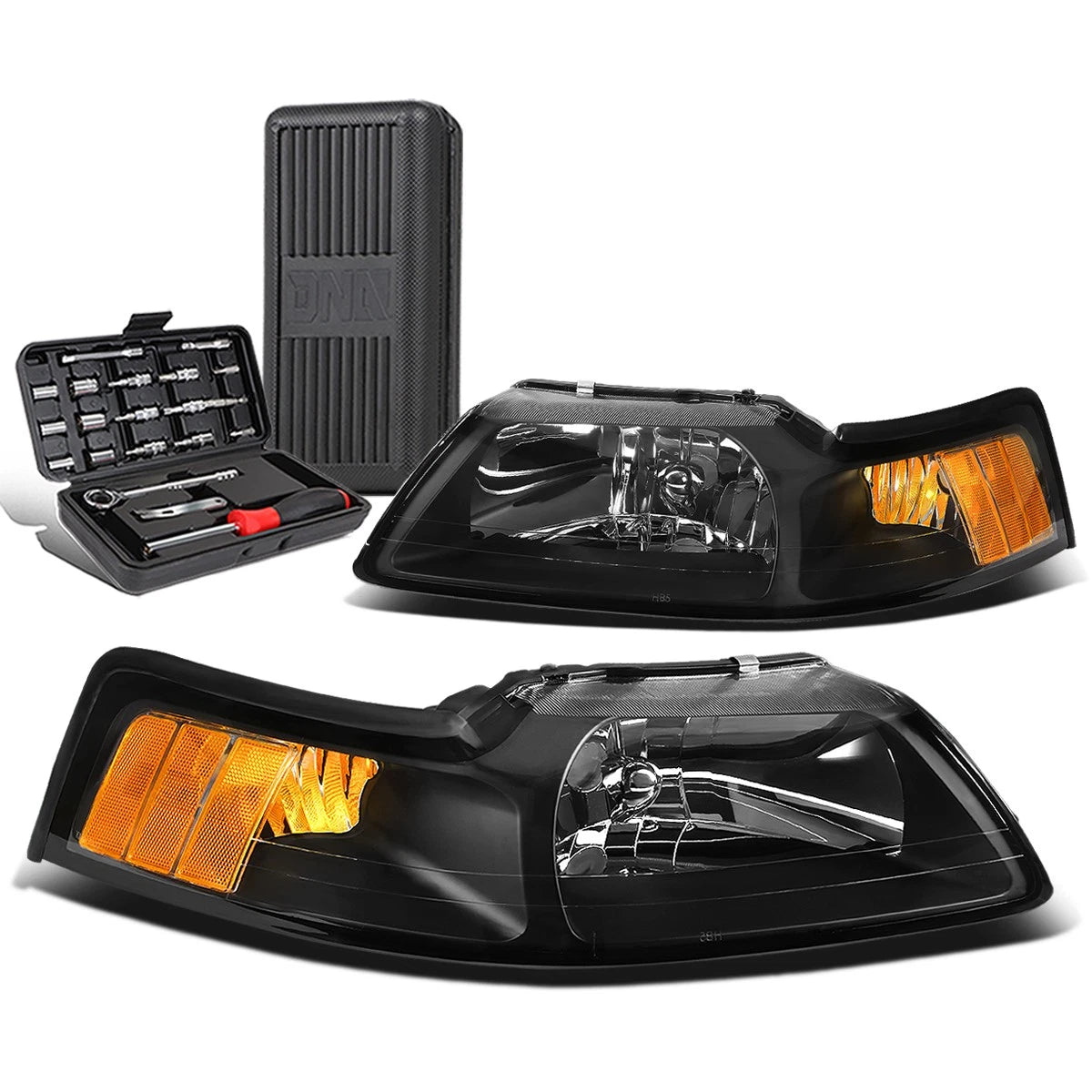 For 1999-2004 Ford Mustang Pair Black/amber Corner | Built Supply Co