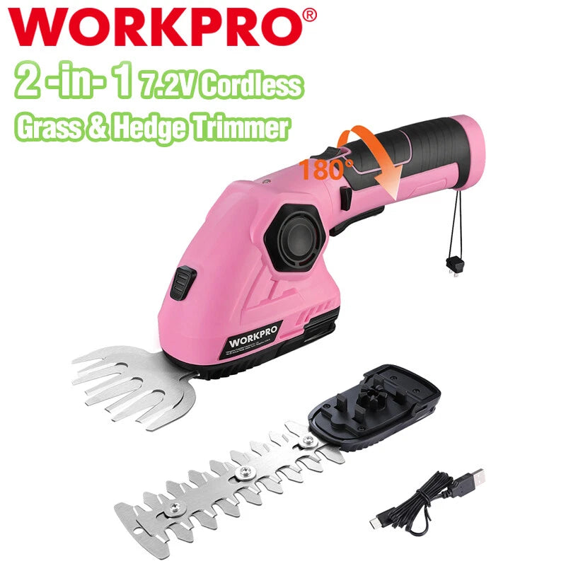 Workpro 2-in-1 Cordless Grass Shear Shrubbery Trimmer Electric