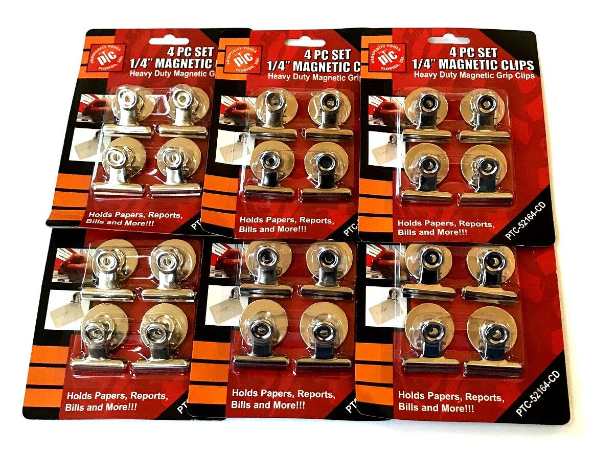 24 PTC MAGNETIC SPRING GRIP CLIPS REFRIGERATOR MAGNETS CLAMPS STORAGE CLIP BOARD