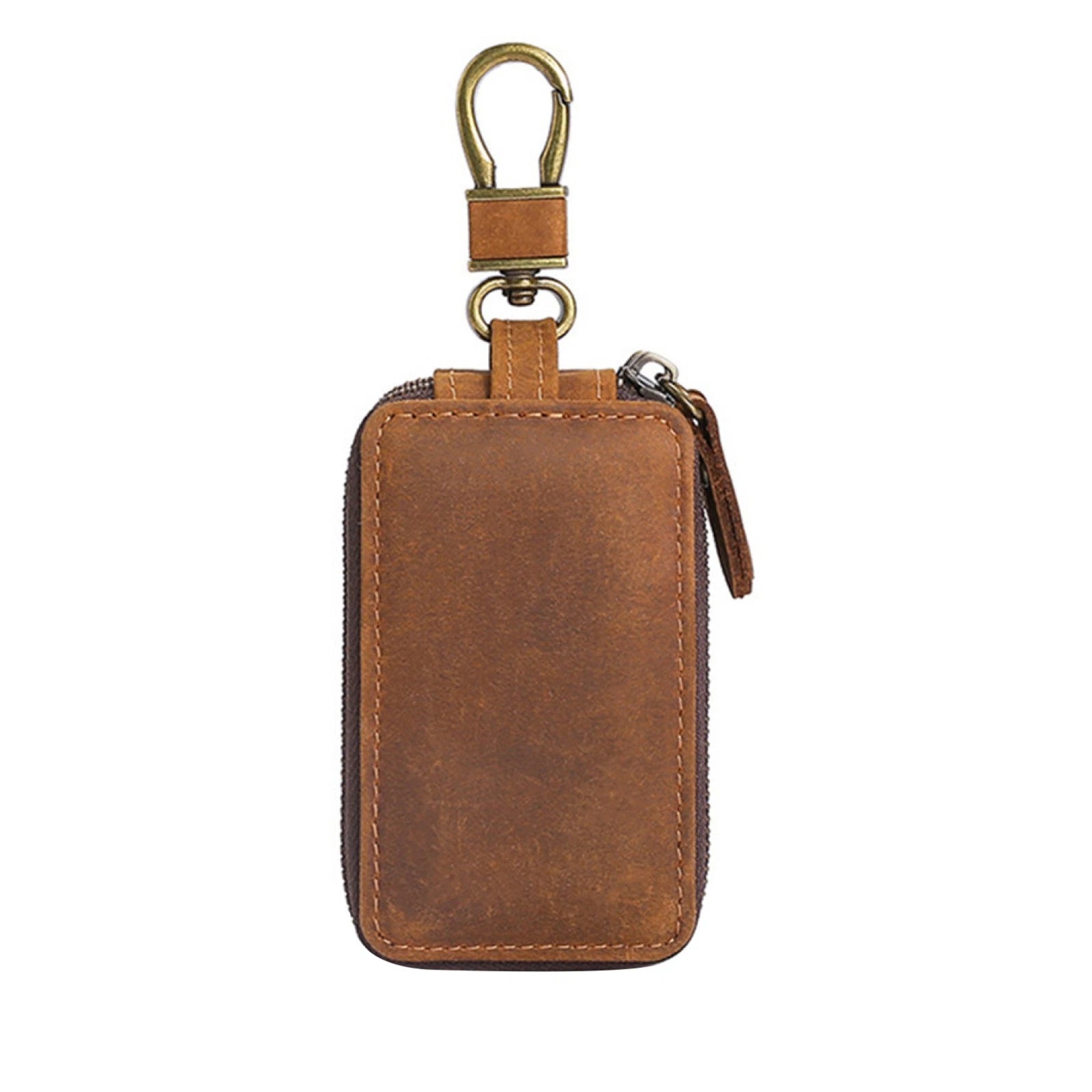 Leather Zipper Key Wallet Keychain Car Key Holder Case Pouch Bag Key