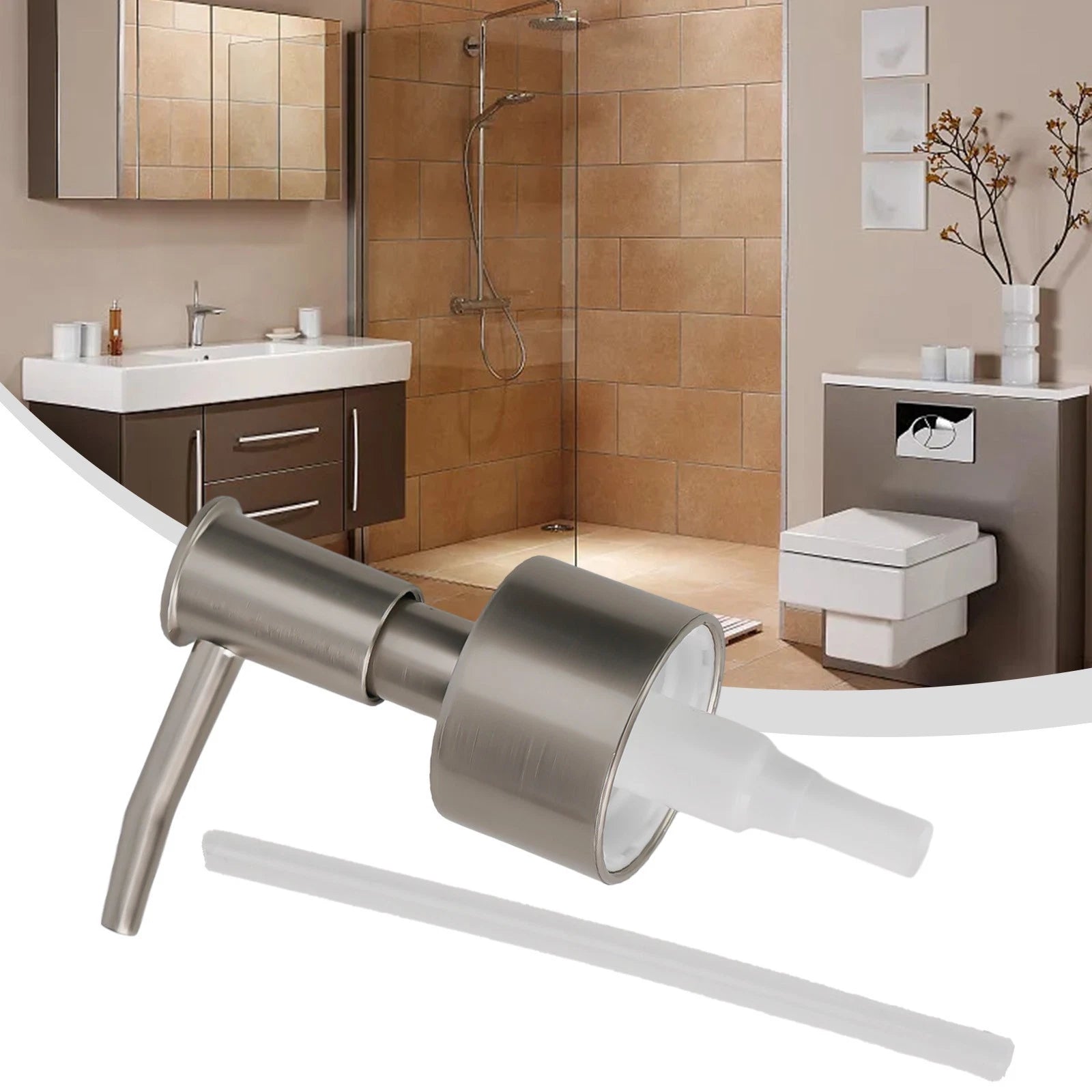 Metal Housing 28 Thread Plastic Shower Gel Press Head For Lotion