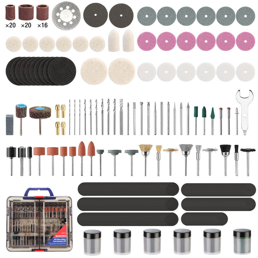 WORKPRO 476PCS Rotary Tool Accessories Kit for Dremel by WORKPRO