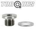 M12x1.25 Round Head Port Plug in Stainless Steel with Washer