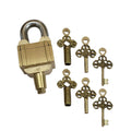 Antique Padlock Brass Hand Crafted Working 6 Keys Square Trick Puzzle