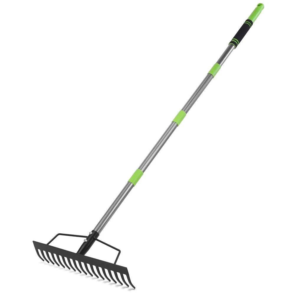 Workpro 65" Heavy Duty Bow Rake 17 Tine Metal Head Garden Rake