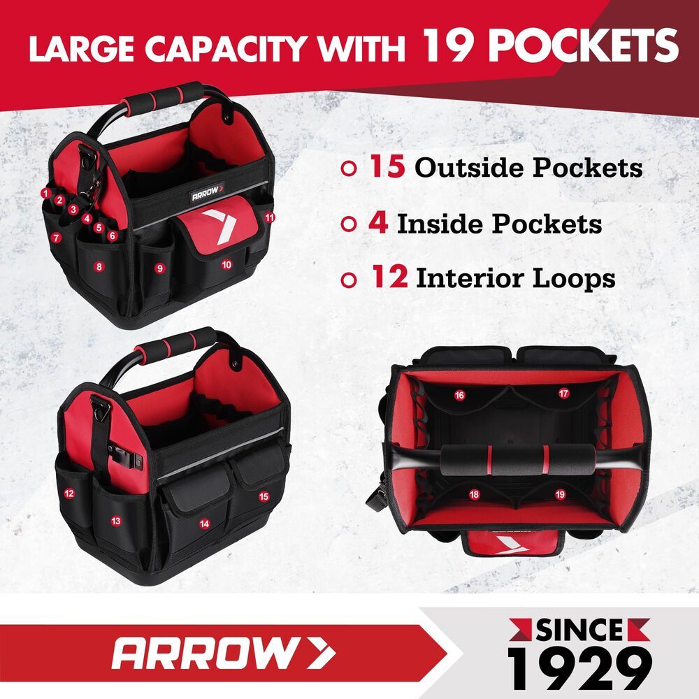 ARROW 12" Electrician Tool Tote by ARROW