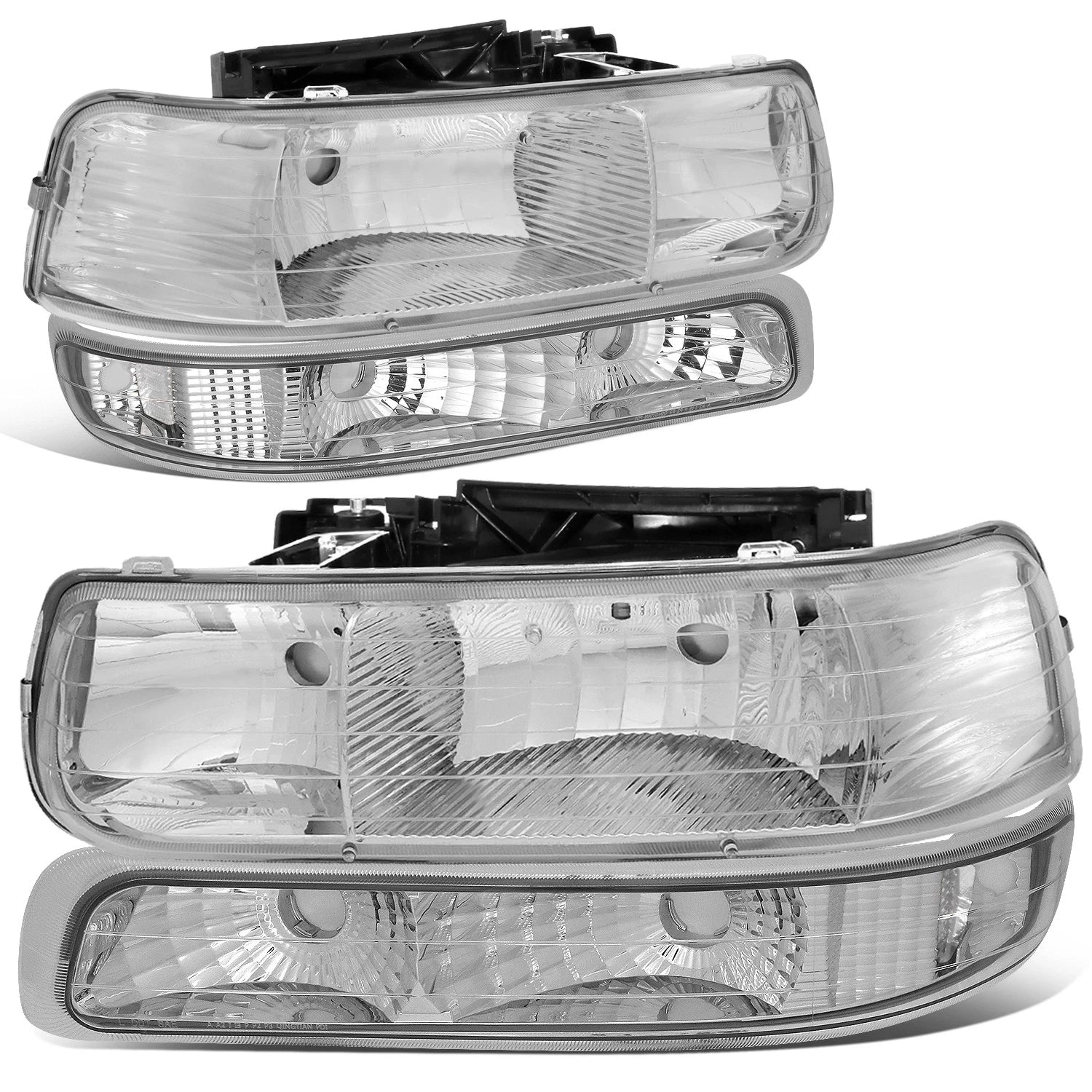 For 1999-2002 Chevy Silverado Chrome Housing Clear | Built Supply Co