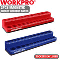 WORKPRO 1/4" Magnetic SAE Metric Socket Organizer Set Socket Cart