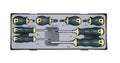 Force T2085B S2 Steel 8pc Screwdriver Set: Slot, Phillip, Pozi Stubby