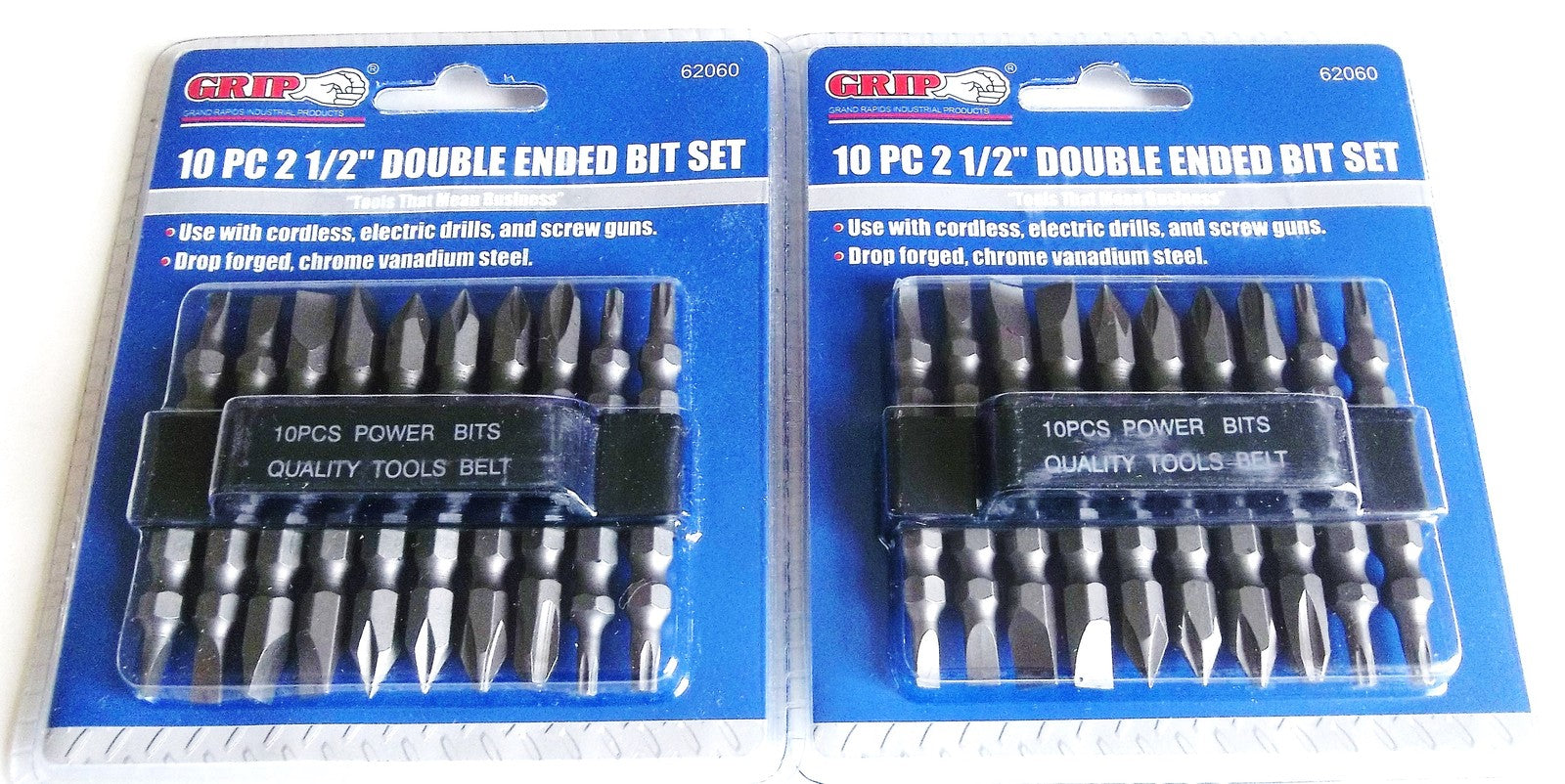 20 Grip 2-1/2" Double Ended Power Drill Screw Driver Bits by Grip
