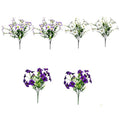 Artificial Morning Glory Potted Faux Flower Set For Indoor Outdoor