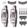 Front Vented Brake Rotors with Pads for GMC K1500 Suburban 1992-1999