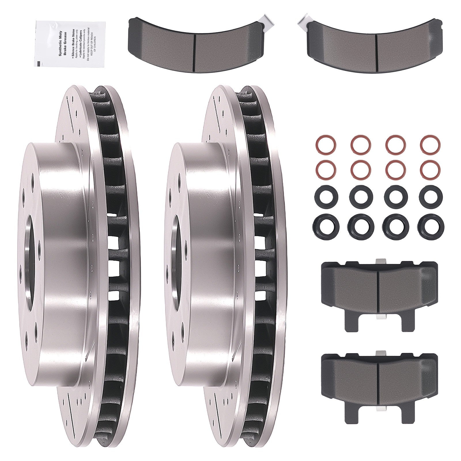 Front Vented Brake Rotors with Pads for GMC K1500 Suburban 1992-1999