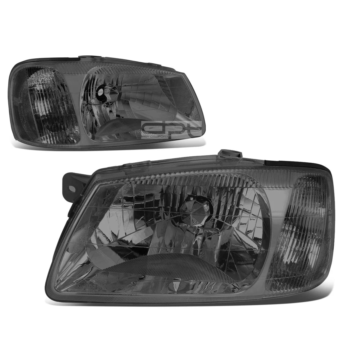 Fit 2000-2002 Accent Pair Smoked Housing Clear | Built Supply Co