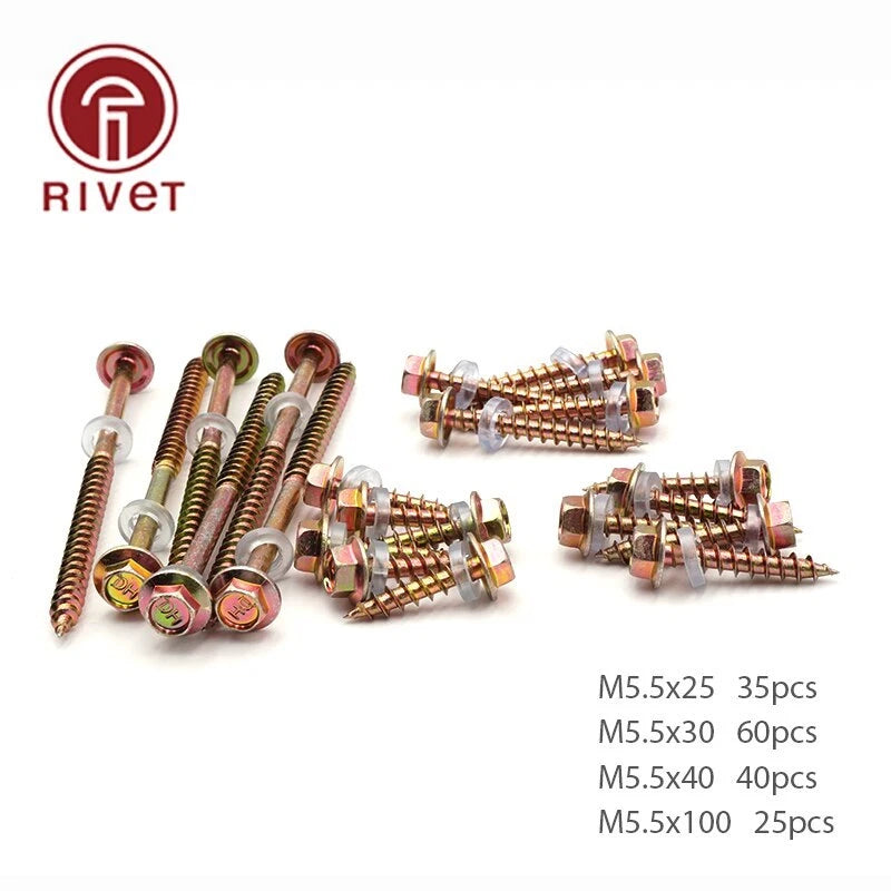 Hex Head Self Drilling Tapping Screw Set M5.5 Flange Head Wood Screw