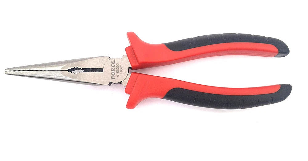 Force 610b Long Nose Pliers 5.7"/6.3"/8" Straight/bent Jaw Options