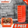 8 Bin Wall Mounted Parts Rack Stackable Bins Home | Built Supply Co