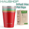 Haushof 6 Pack 14oz Pint Cup Stainless Steel Cup Stackable Metal Beer