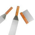 Stainless Steel Metal Spatulas, Scraper For Cast Iron Bbq Grill, Wood