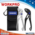 WORKPRO 2pcs Mini Pliers Set 4" Water Pump Plier &amp; Plier Wrench Groove Joint Jaw