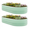 Workpro 2pk 8x4x1ft Outdoor Galvanized Raised Garden Bed Planter For