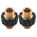 M22 14mm Male to Male Pressure Washer Brass Adapter Heavy Duty 2PCS