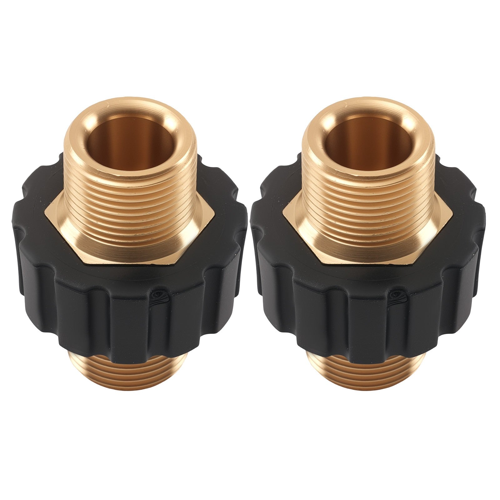 M22 14mm Male to Male Pressure Washer Brass Adapter Heavy Duty 2PCS