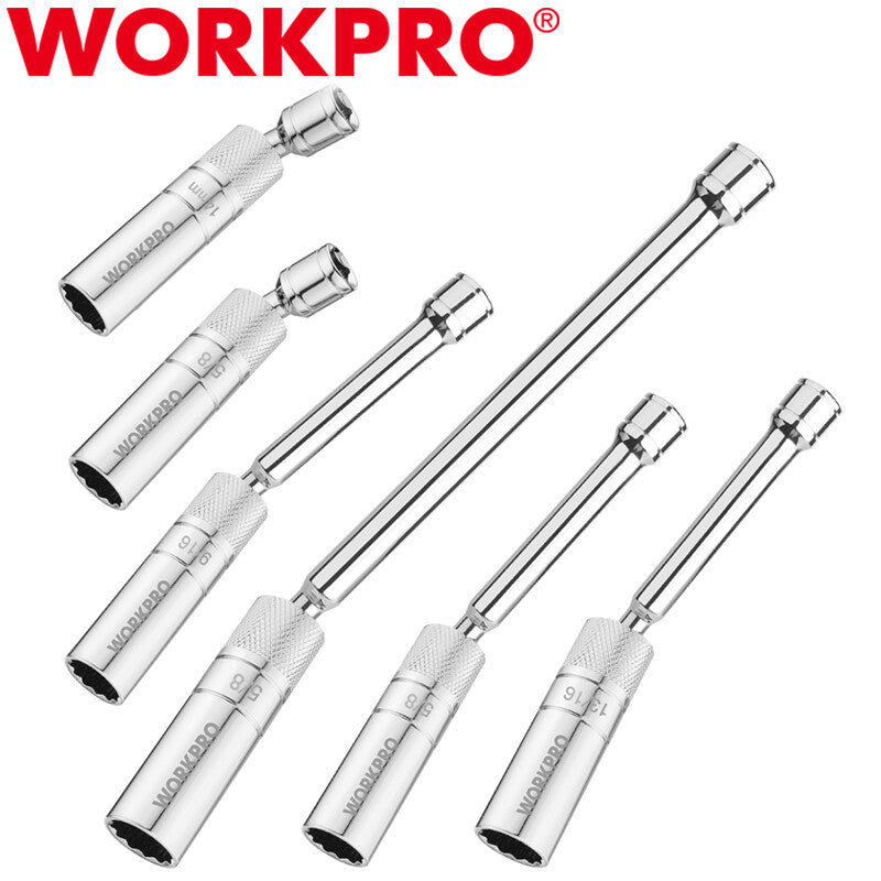 WORKPRO Magnetic Swivel Spark Plug Socket Set by WORKPRO