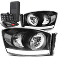 For 2006-2009 Dodge Ram 1500 Led Drl Black/clear | Built Supply Co