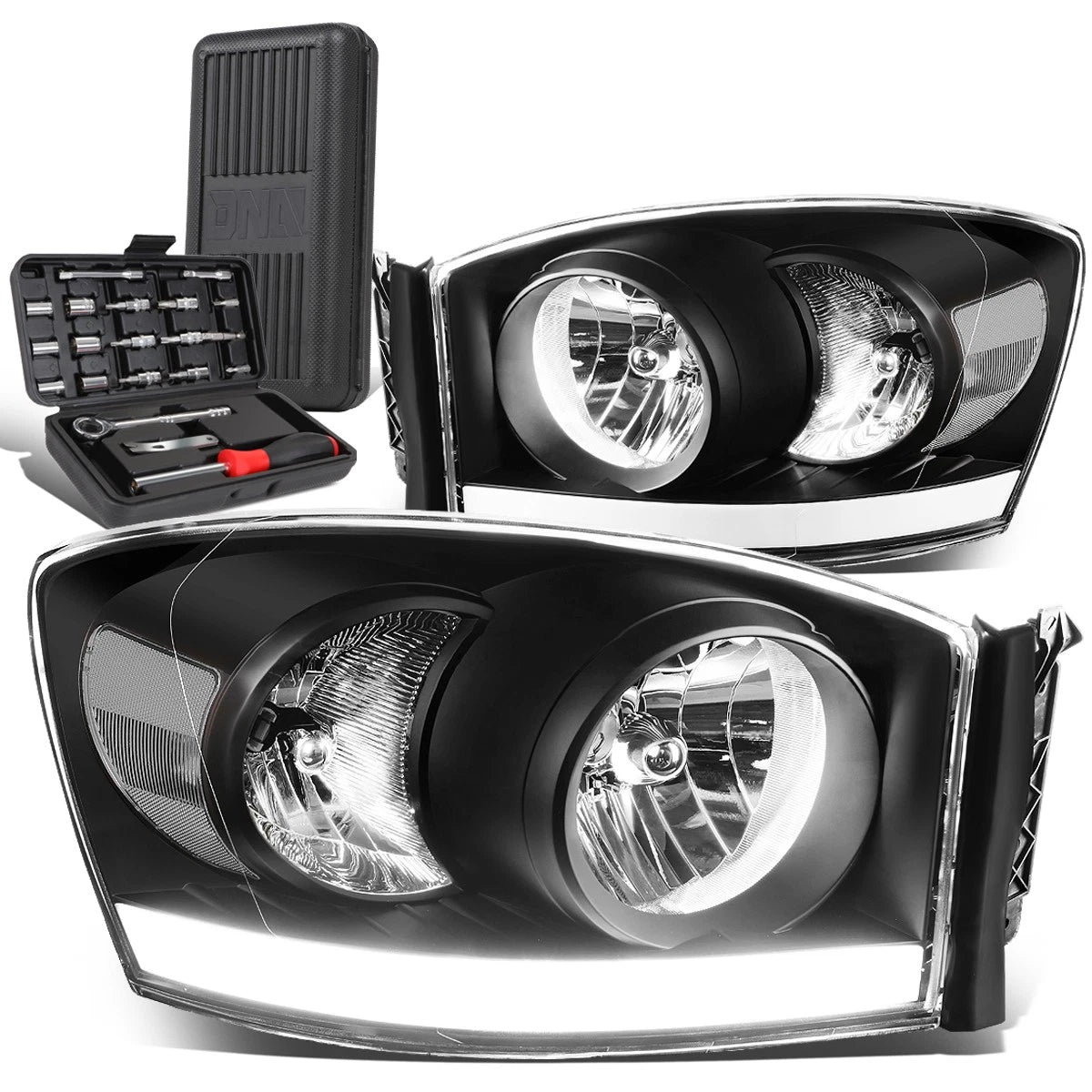 For 2006-2009 Dodge Ram 1500 Led Drl Black/clear | Built Supply Co