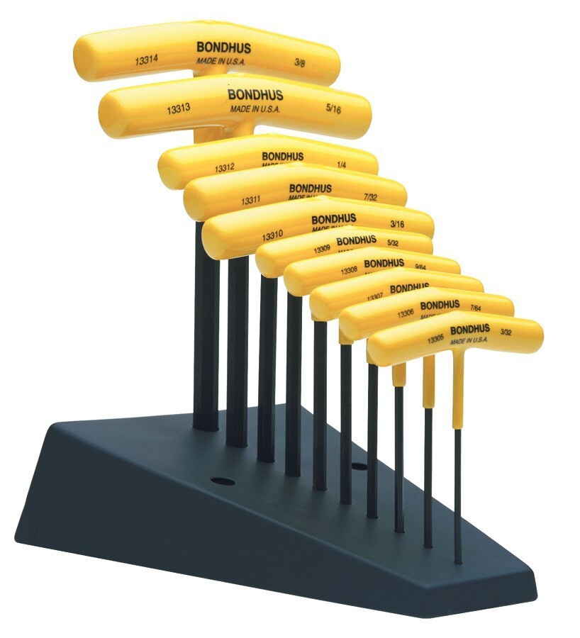 Bondhus 10pc T Handle Hex Wrench Set SAE