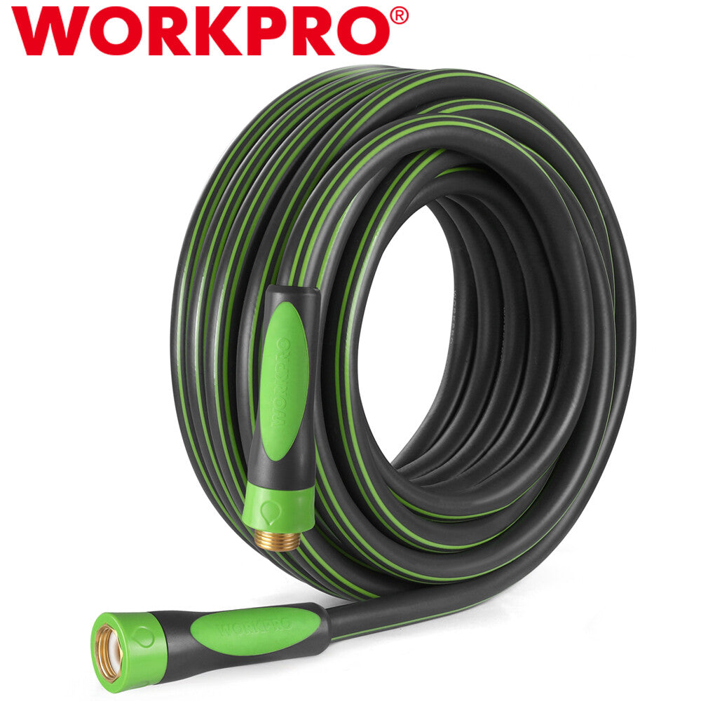 WORKPRO 5/8 IN x 50 FT Garden Hose Bi-Material Rotation Handle Hybrid