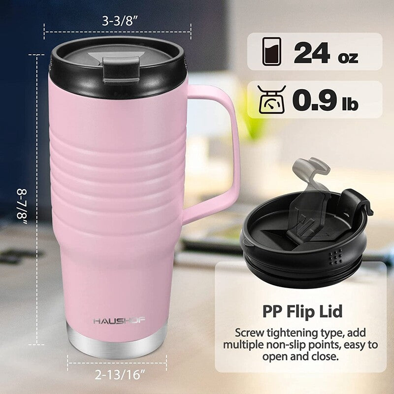 HAUSHOF 24 oz Travel Mug with Handle by HAUSHOF