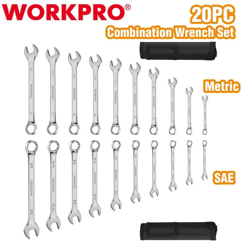 Workpro 2-in-1 Combination Wrench Set 12-point | Built Supply Co