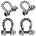 5/16" Bolt Pin Anchor Shackle 1300 Lbs Wll, Mil Spec,stainless Steel