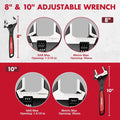 ARROW 2-Piece Adjustable Wrench Set 8-Inch & 10-Inch by ARROW