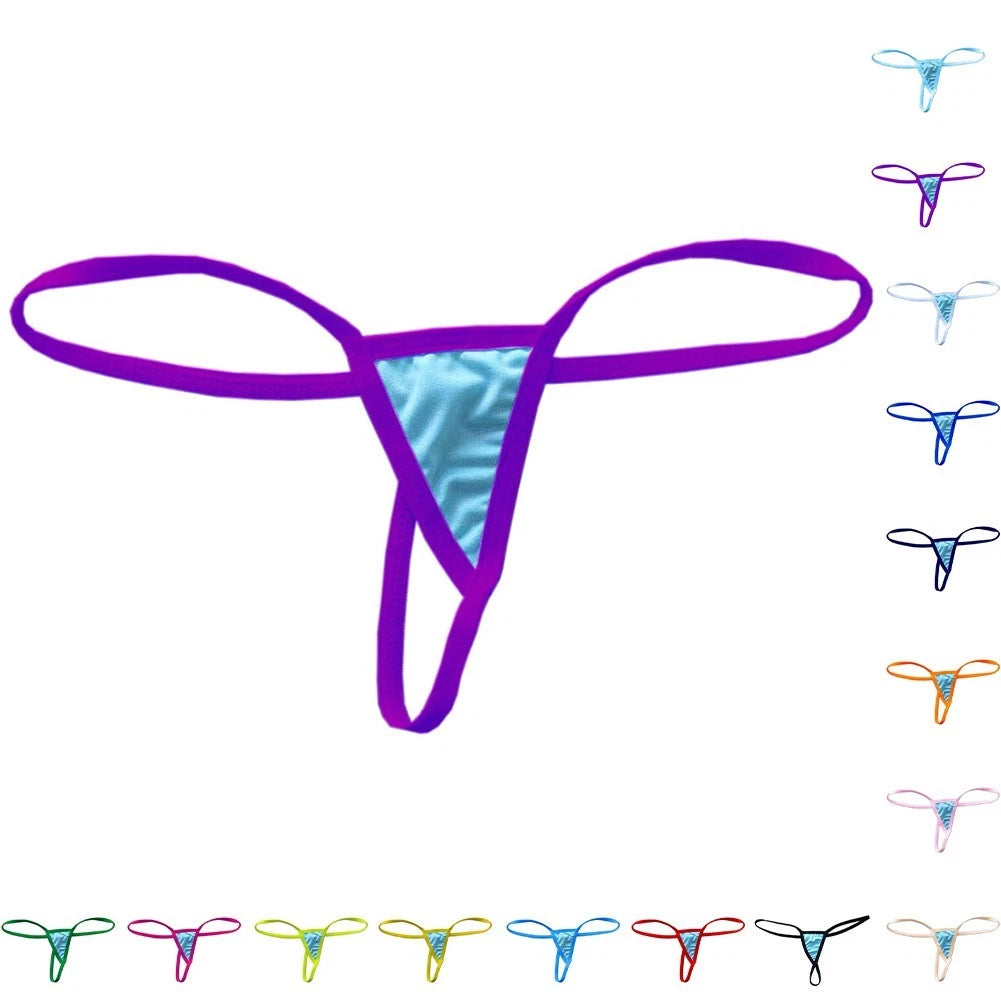 Women's Low Rise Thin Block Thongs Sexy Gstring Skinny For Lingerie