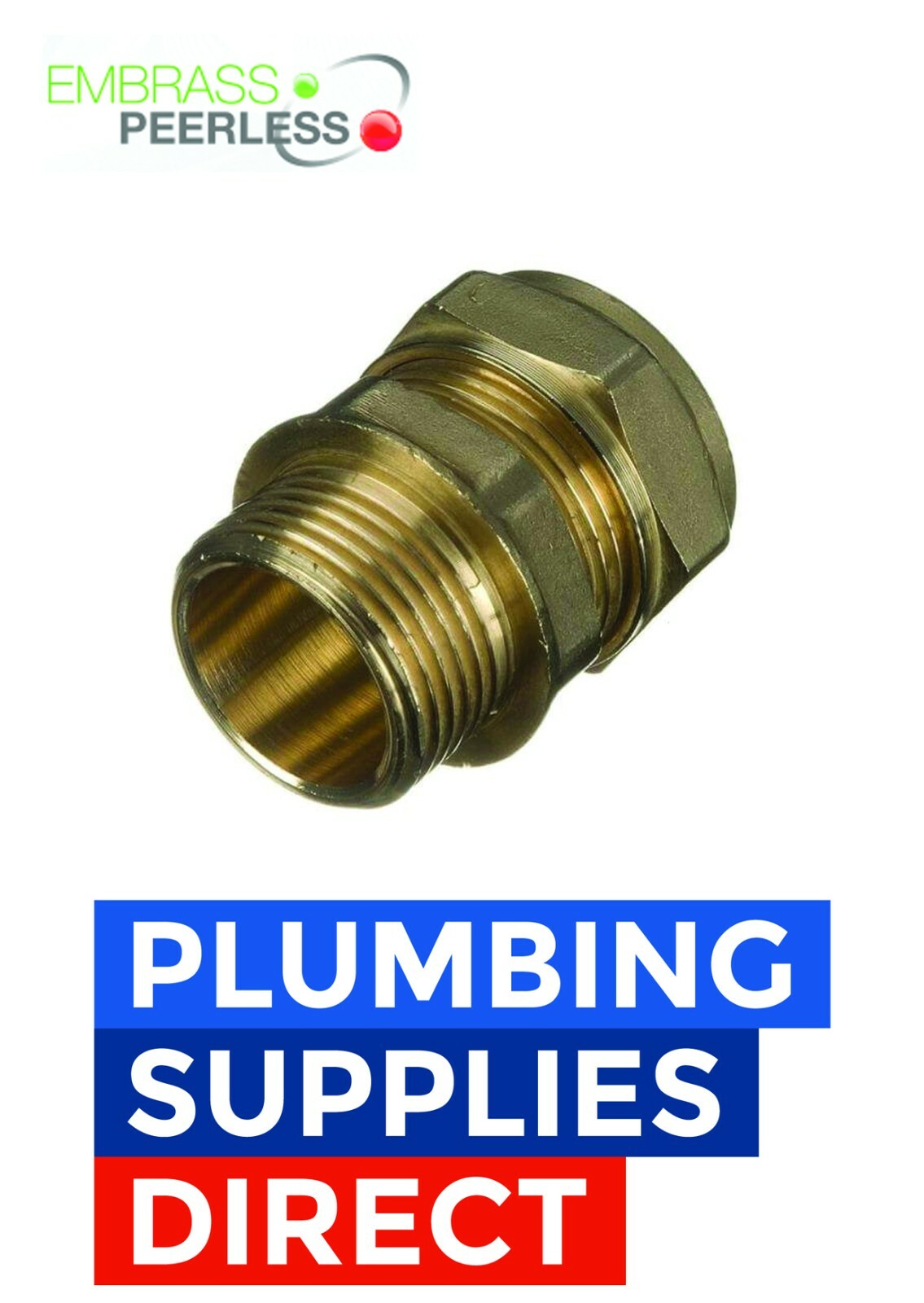 Embrass Peerless Male Iron Coupler 15mm x 3/8″