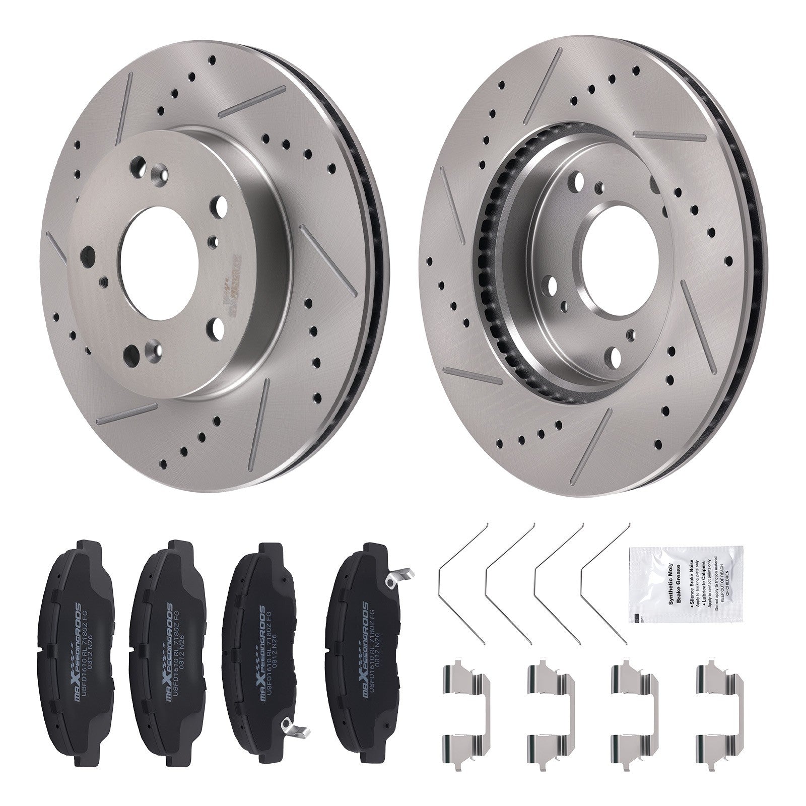 Front Disc Brake Rotors Ceramic Pads for Honda Civic 2012 2013-2015 DX