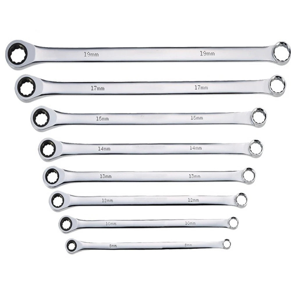 Extra Long Ratcheting Wrench Metric Double Box End Extractor Spanner
