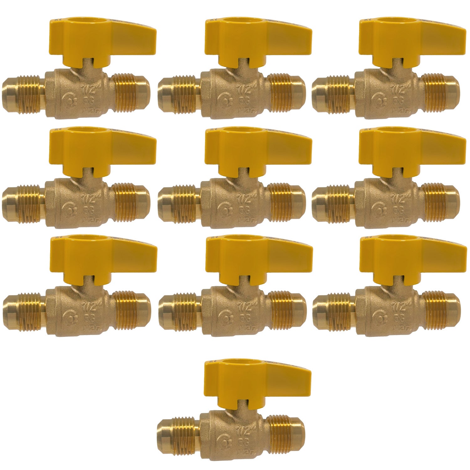 XFITTING 3/8" Flare Gas Ball Valve - 10 Pack