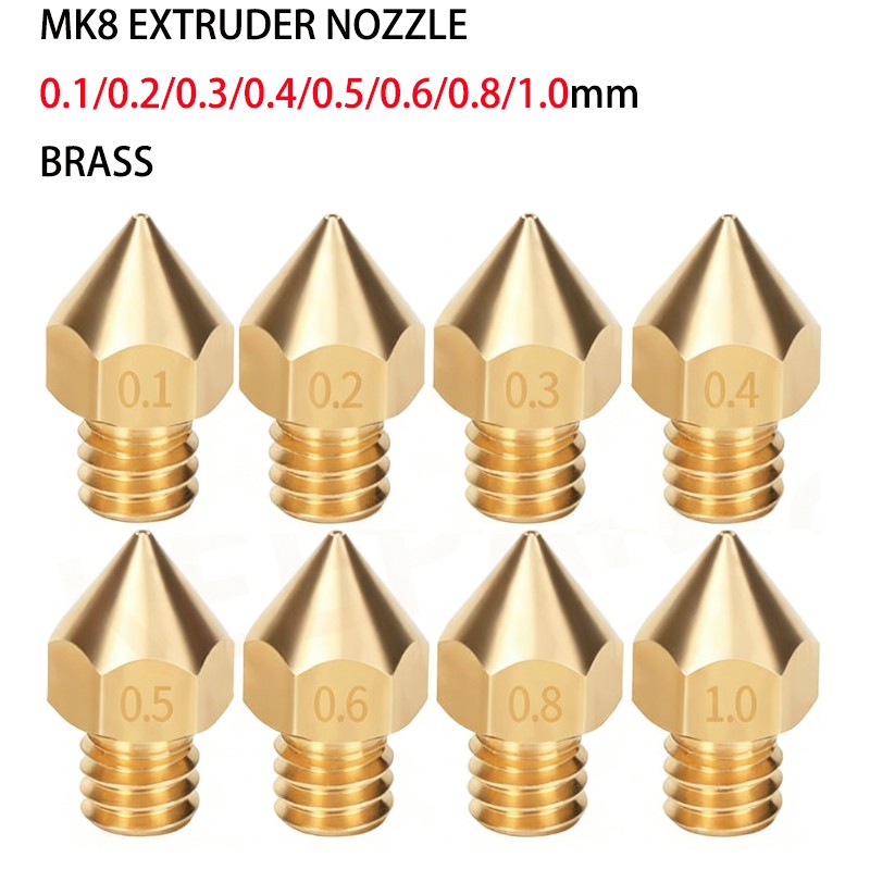 MK8 Brass Extruder Nozzle for 3D Printers